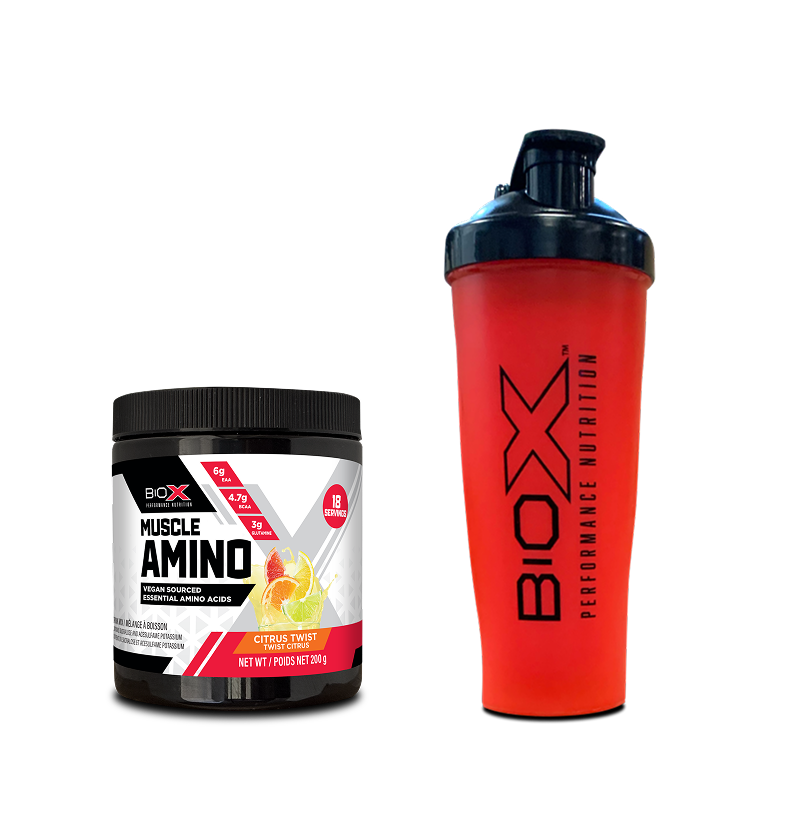 MUSCLE AMINO POWDER 200G AND RED SHAKER